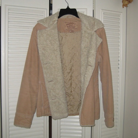 AEROPOSTALE beige tan Shearling Fall jacket - Picture 2 of 5